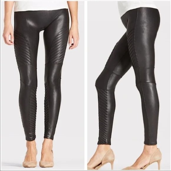 SPANX Pants - SPANX Leather Moto Legging Black XS Extra Small
